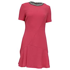 Vestido corto Reva de manga corta en poliéster rosa Sandro