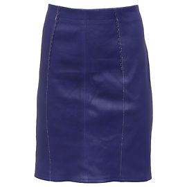 Marc by Marc Jacobs Bleistiftrock mit Wellenrand aus lila Leder