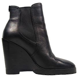 Michael Kors Thea Keilabsatz Chelsea Boots aus schwarzem Leder