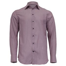 Camisa de botones a rayas Armani Collezioni en algodón morado