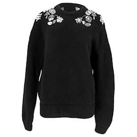 Dsquared2 Strickpullover aus schwarzer Alpakawolle mit Verzierungen