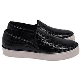Sneakers slip-on Nuggets in pelle nera con stampa coccodrillo Stuart Weitzman