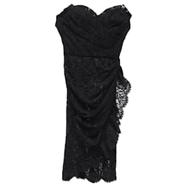 Mini abito senza spalline in pizzo Dolce & Gabbana in nylon nero
