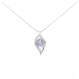 Autre Marque Au750 Synthetik-Saphir-Diamant-Halskette