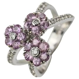Autre Marque Bague Ponte Vecchio en Or Jaune 750 avec Saphir Rose et Diamants