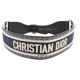 Cintura in pelle con ricamo logo Christian Dior