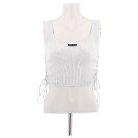 Débardeur blanc en coton Miu Miu
