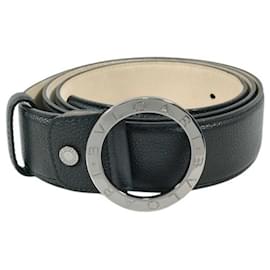 Bulgari Cintura Standard in Pelle di Vitello Granata Nera Bvlgari