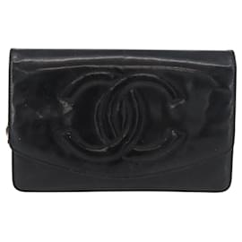 Portafoglio con catena Chanel Vintage CC in vernice