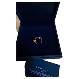 Persee Paris Pendiente de aro en oro de 18k con diamante y perla - Autre Marque