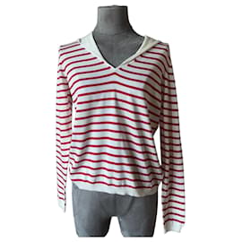 Christian Dior Pullover rot-weiß gestreift