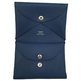 Hermès Mini Cartera Calvi Duo Compact, Epsom Calfskin, Colvert