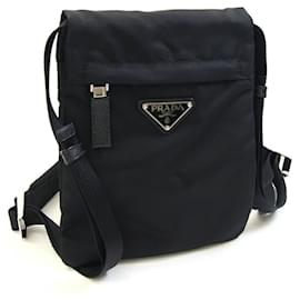 Borsa a tracolla in nylon nero Prada