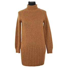 Saint Laurent Vestido caqui