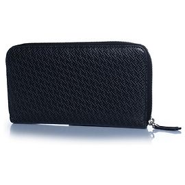 Clutch continentale in pelle con stampa FF Fendi