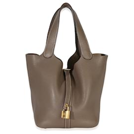 Hermès Etoupe Clemence Picotin Lock 22 GHW