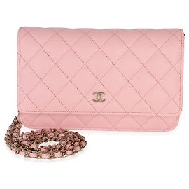 Portafoglio con catena Chanel Pink Quilted Caviar