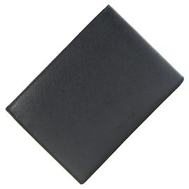 Cartera de dos pliegues en cuero Saffiano negro Prada
