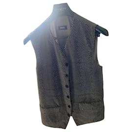 Hugo Boss Vintage 90s Archive "Idefix" Weste - Op Art Psychedelic Muster - Italienischer Stoff im Gianni Versace Stil - Stretch-Baumwolle - Größe 46