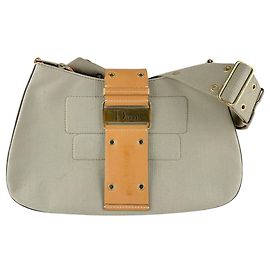 Borsa a tracolla in tela e pelle Christian Dior