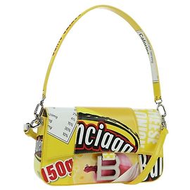 Borsa BALENCIAGA Hour glass in Pelle 2way Giallo Argento 828976 Auth 178023SM