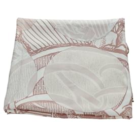 Hermès HERMES Carré 140 Sciarpa "SOITE ET POURSUITE" Seta Rosa Auth hk3779V