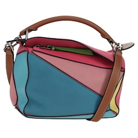 Borsa a mano LOEWE Puzzle Bag Small in pelle 2way Multicolore Argento Auth 179185SV - Loewe