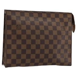 LOUIS VUITTON Damier Ebene Poche Toilette 26 Pouch N47543 LV Auth 179094