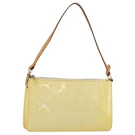 LOUIS VUITTON Monogram Vernis Lexington Pouch Beige M91010 LV Auth mr2421