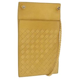 Borsa a Spalla BOTTEGA VENETA INTRECCIATO in Pelle Giallo Oro Auth hk3773A