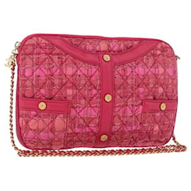 CHANEL Girl Chanel Chain Shoulder Bag Tweed Pink Gold CC Auth 179582SAM