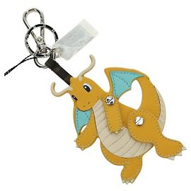 FENDI x FRGMT x POKMON Dragonite Portachiavi in pelle Arancione Argento Auth 167296SM