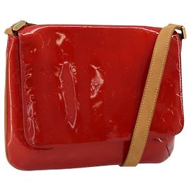 LOUIS VUITTON Monogram Vernis Thompson Street Bag Red Rouge M91094 Auth BA12592