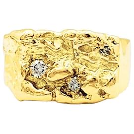 Autre Marque Anello sigillo, oro giallo, diamanti