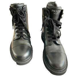 Prada Desert Boots Brushed Leather Ankle Boots - Size 43.5