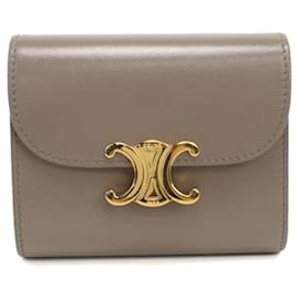 Cartera de tres pliegues Celine en beige - Céline