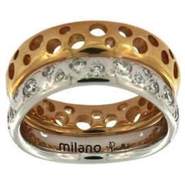 Anello Pomellato Milano in Oro Giallo e Bianco con Diamanti