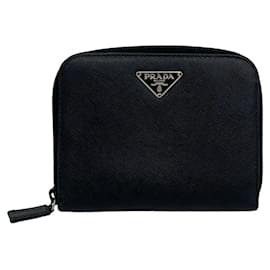 Prada Black Leather Bi-Fold Wallet