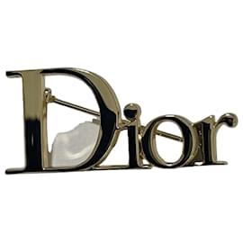 Christian Dior Logo Brosche Goldfarben