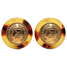 Orecchini a clip Chanel Gold placcati oro e tartaruga