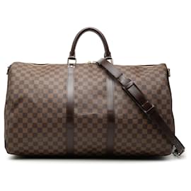 Louis Vuitton Marrone Damier Ebene Keepall Bandouliere 55
