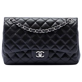 Chanel Black Jumbo Classic Lambskin Double Flap