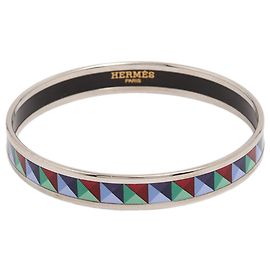 Hermès Multi Narrow Enamel Clous de Trompe Armreif 65