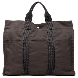 Hermès Herline MM in tela marrone