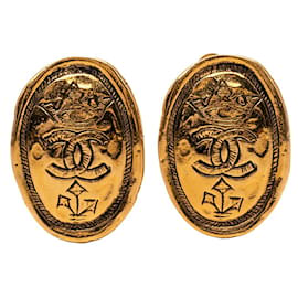 Orecchini ovali vintage Chanel Coco Mark