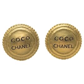 Chanel Vintage Gold Plated Clip-Ohrringe