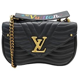 NUOVO SACCA LOUIS VUITTON NEW WAVE MM M51498 TRACCOLLA IN PELLE NERA