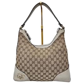 Borsa Hobo Gucci Lovely Heart Monogram Media - Off White/Marrone