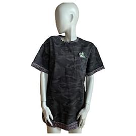 Marc Jacobs Vestido Túnica Camuflagem Preto - Tamanho XS