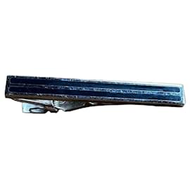 Fermi cravatta S.T. Dupont in argento e smalto blu - Autre Marque